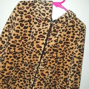 Girl's Leopard Cheetah print jacket Sz 7/8